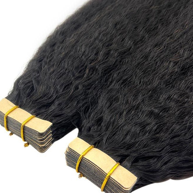 Raw Vietnamese Steamed Kinky Straight Tape-Ins